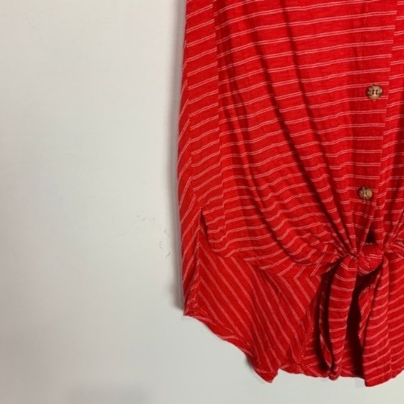 NWOT Anthropologie Tie Front Striped Top - Picture 2 of 3